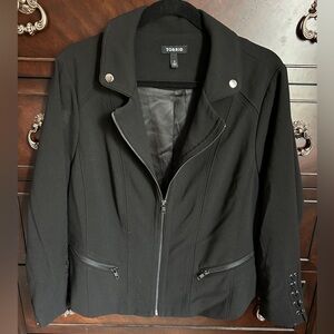 Torrid 2 Black Moto Style Zip Front Blazer